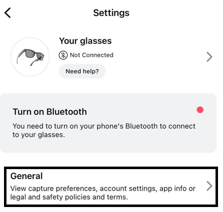 Mục General trong app