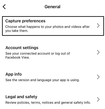 Chọn Capture preferences