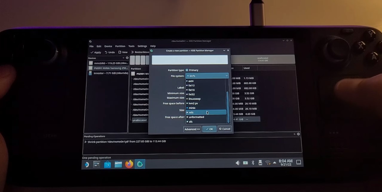 Chọn định Dạng Ntfs