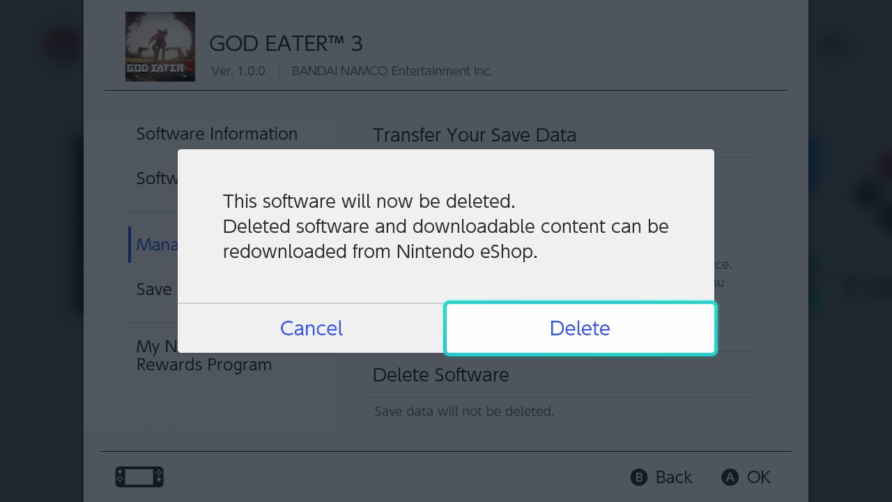 Chọn Delete Lần Nữa để Xác Nhận Xóa Hoàn Toàn Game đã Chọn