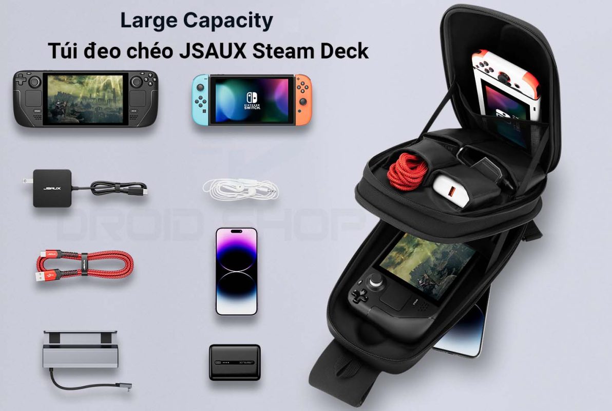 Túi đeo Chéo Jsaux Có Thể Chứa Steam Deck, Nintendo Switch Và Các Phụ Kiện