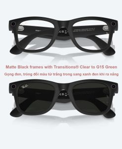 Kính Rayban Meta Gọng đen Mate Black đổi Màu