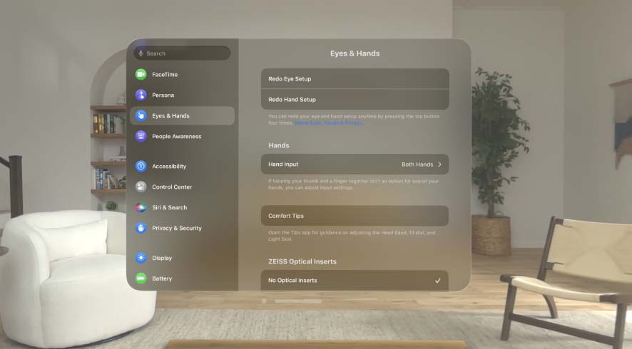 Chỉnh Eye Tracking Trên Apple Vision Pro