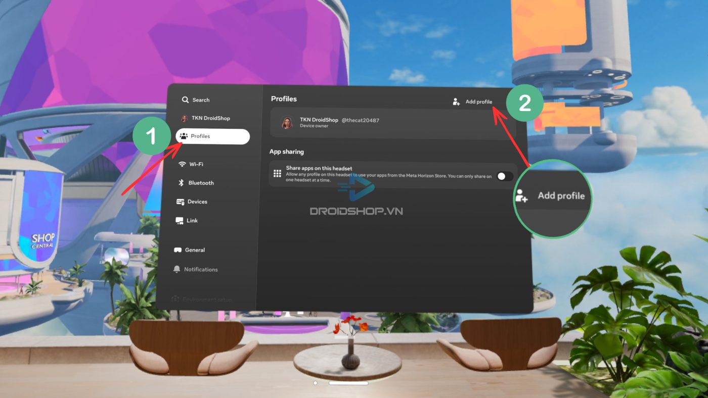 Chọn Biểu Tượng Profile Và Chọn Add Profile