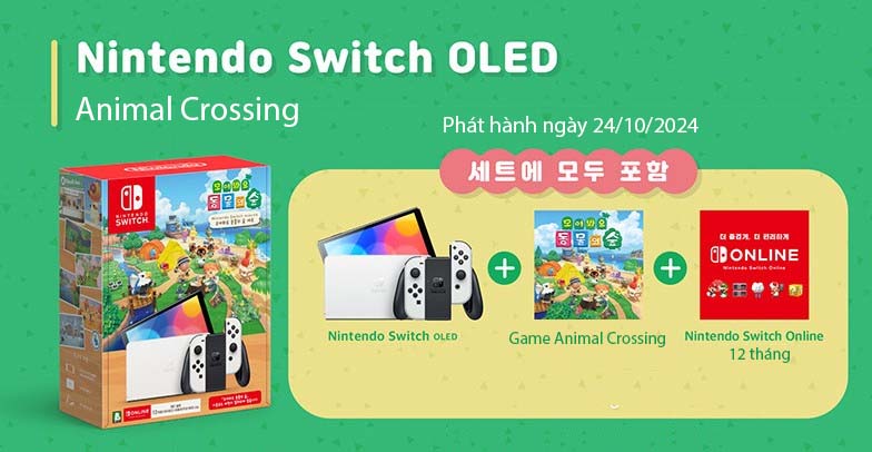 Máy Chơi Game Nintendo Switch Oled Phiên Bản Animal Crossing
