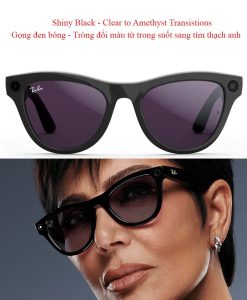 Kính Ray Ban Meta Skyler Shiny Black Clear To Amethyst Transitions