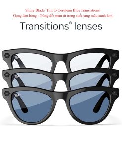 Kính Ray Ban Meta Skyler Shiny Black Tròng Transitions Cerulean Blue