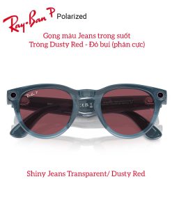 Kính Thông Minh Ray Ban Meta Headliner Shiny Jeans Transparent Dusty Red