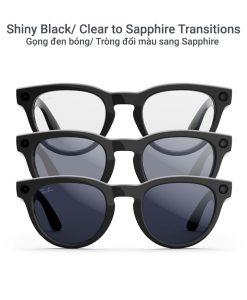 Ray Ban Meta Headliner Shiny Black Clear To Sapphire Transitions