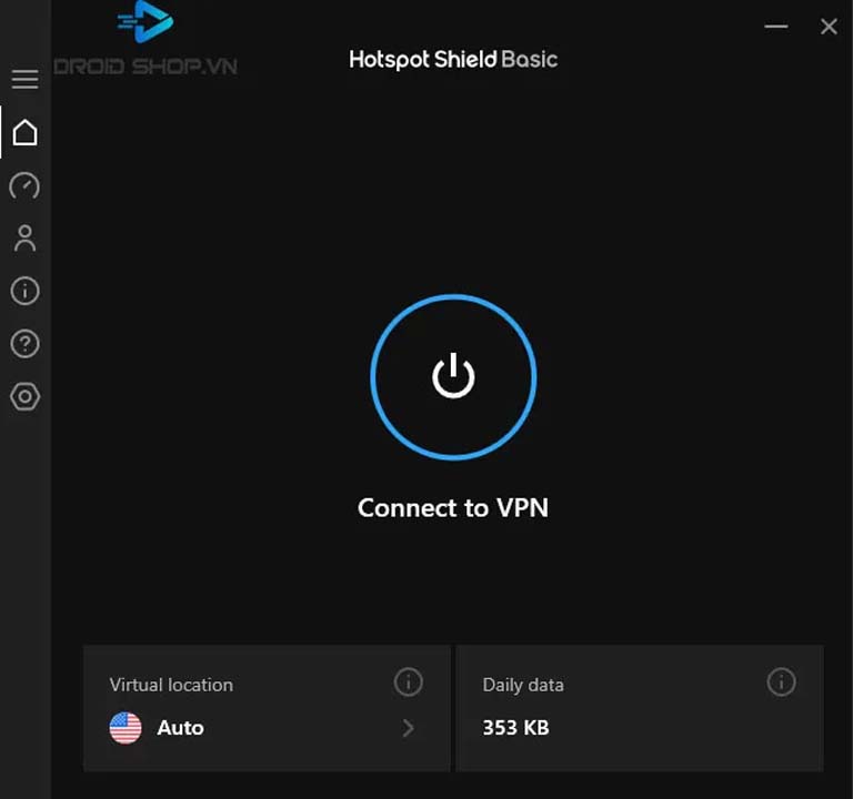 Giao Diện Chính Hotspot Shield