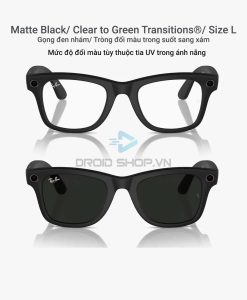 Ray Ban Meta Wayfarer Gọng Matte Black Tròng đổi Màu Green Size L