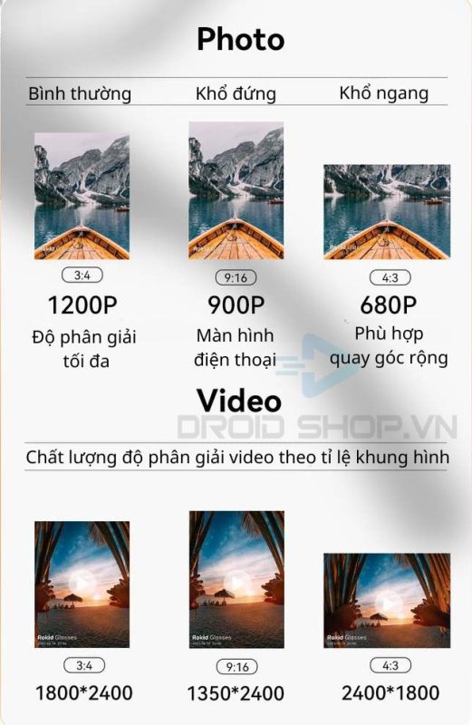 Độ Phân Giải Hình ảnh Kính Rokid Glasses Theo Tỉ Lệ Khung Hình