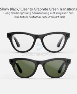 Ray Ban Meta Skyler Tròng đổi Màu Shiny Black Clear To Graphite Green Transitions