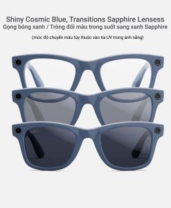 Ray Ban Meta Gen 2 Gọng Shiny Cosmic Blue Tròng đổi Màu Sapphire Lenses