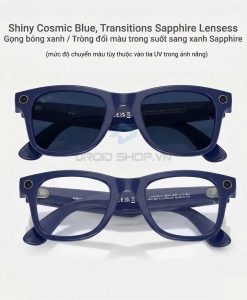 Kinh Ray Ban Meta Gen 2 Gong Shiny Cosmic Blue Trong Doi Mau Sapphire Lenses