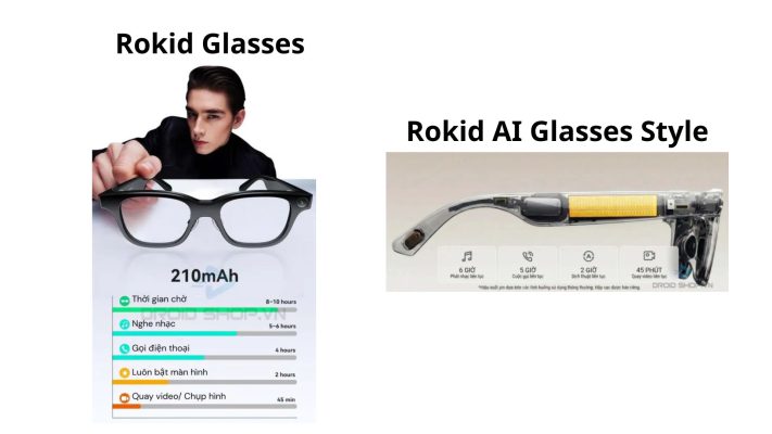Thời gian sử dụng của Rokid Glasses và Rokid AI Glasses Style