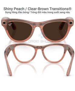 Ray Ban Meta Skyler Gen 2 Shiny Peach Clear To Brown Transitions 2