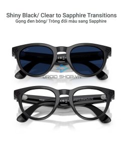 Ray Ban Meta Headliner Gen 2 Shiny Black Tròng đổi Màu Sapphire