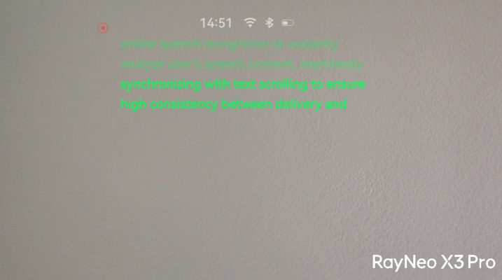 Giao Diện Của Tính Năng Teleprompter Trên Rayneo X3 Pro Project Esim
