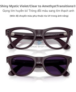 Ray Ban Meta Skyler Gen 2 Gọng Tím Tròng đổi Màu Sang Tím Thạch Anh