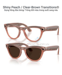 Ray Ban Meta Skyler Gen 2 Shiny Peach Clear To Brown Transitions