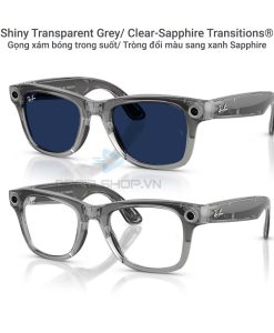 Ray Ban Meta Gen 2 Wayfarer Gọng Trong Suốt Tròng đổi Màu Sapphire