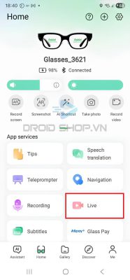 Bấm Vào Nút Livestream Trên App
