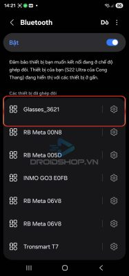 Bấm Vào Tên Kính đã Từng Kết Nối Trên điện Thoại