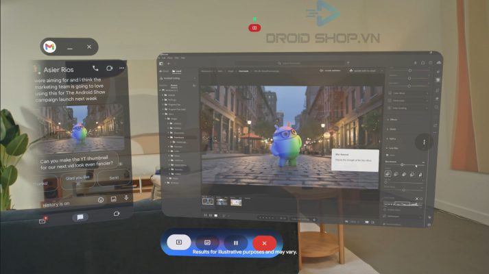 Giao Diện Gemini Live Trên Kính Xreal Aura