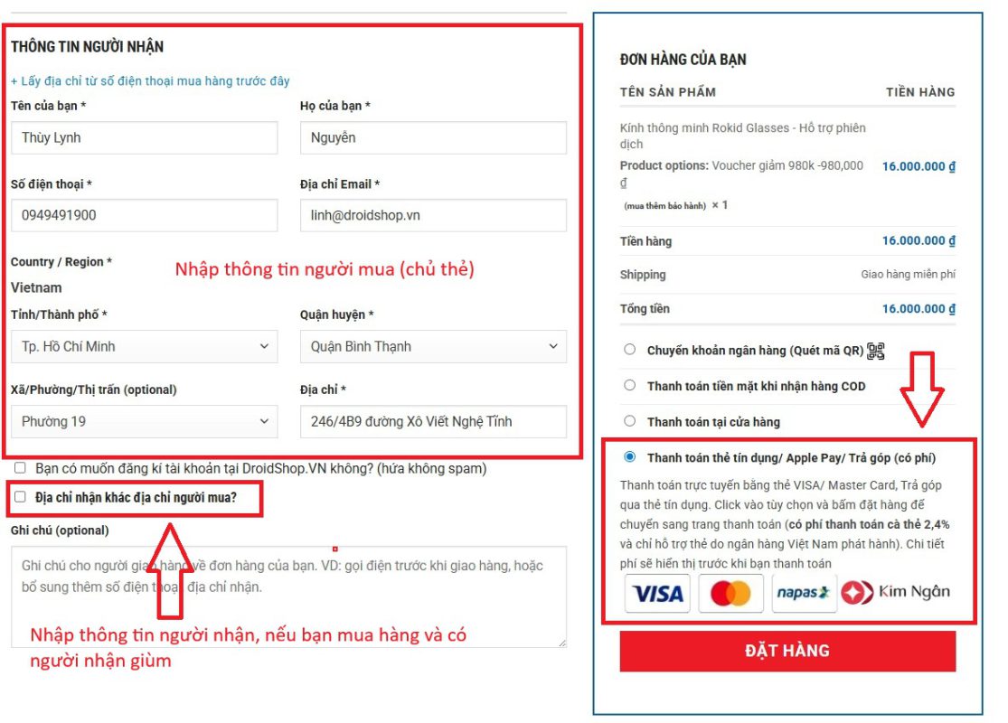 Lựa Chọn Hình Thức Thanh Toán Trả Góp Qua Thẻ Tín Dụng