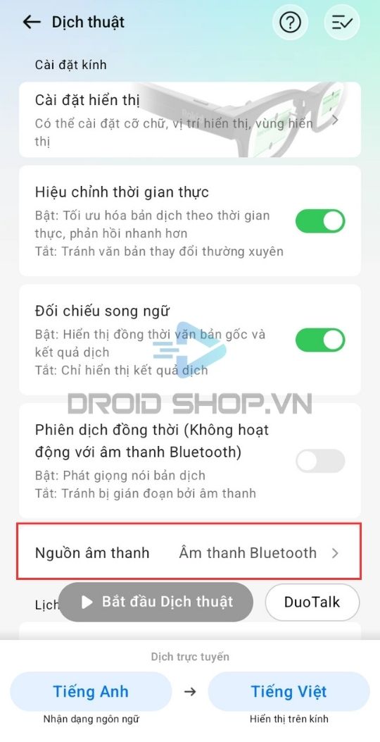 Chọn Vào Phần Nguồn âm Thanh