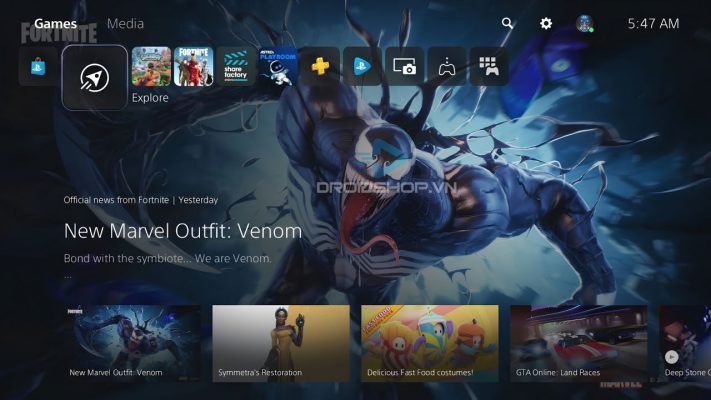 Giao Diện Menu Của Playstation 5