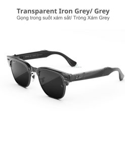 Kính Ray Ban Meta Audio Clubmaster Transparent Iron Grey Grey